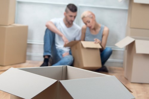 Boxes and furniture prepared for flat removals in Sidcup