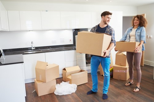 Packing materials and labelled boxes used for removal services in Sidcup