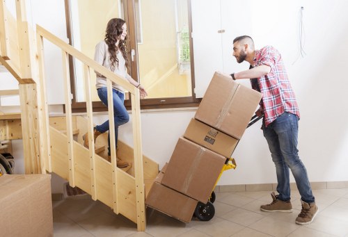 Boxes and furniture prepared for a local Sidcup relocation