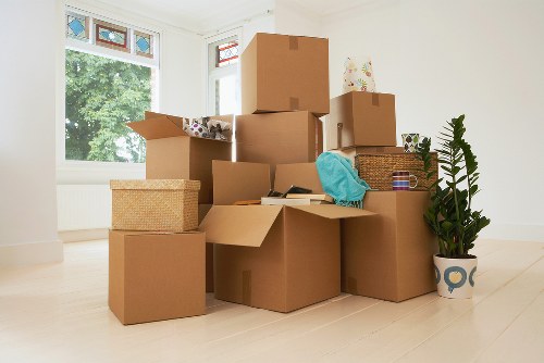 Organised storage unit in Sidcup with packed boxes