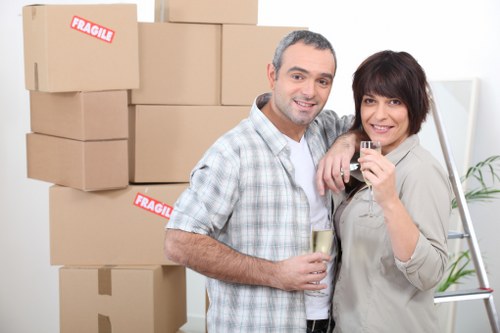 Packed household items ready for a Sidcup flat removal